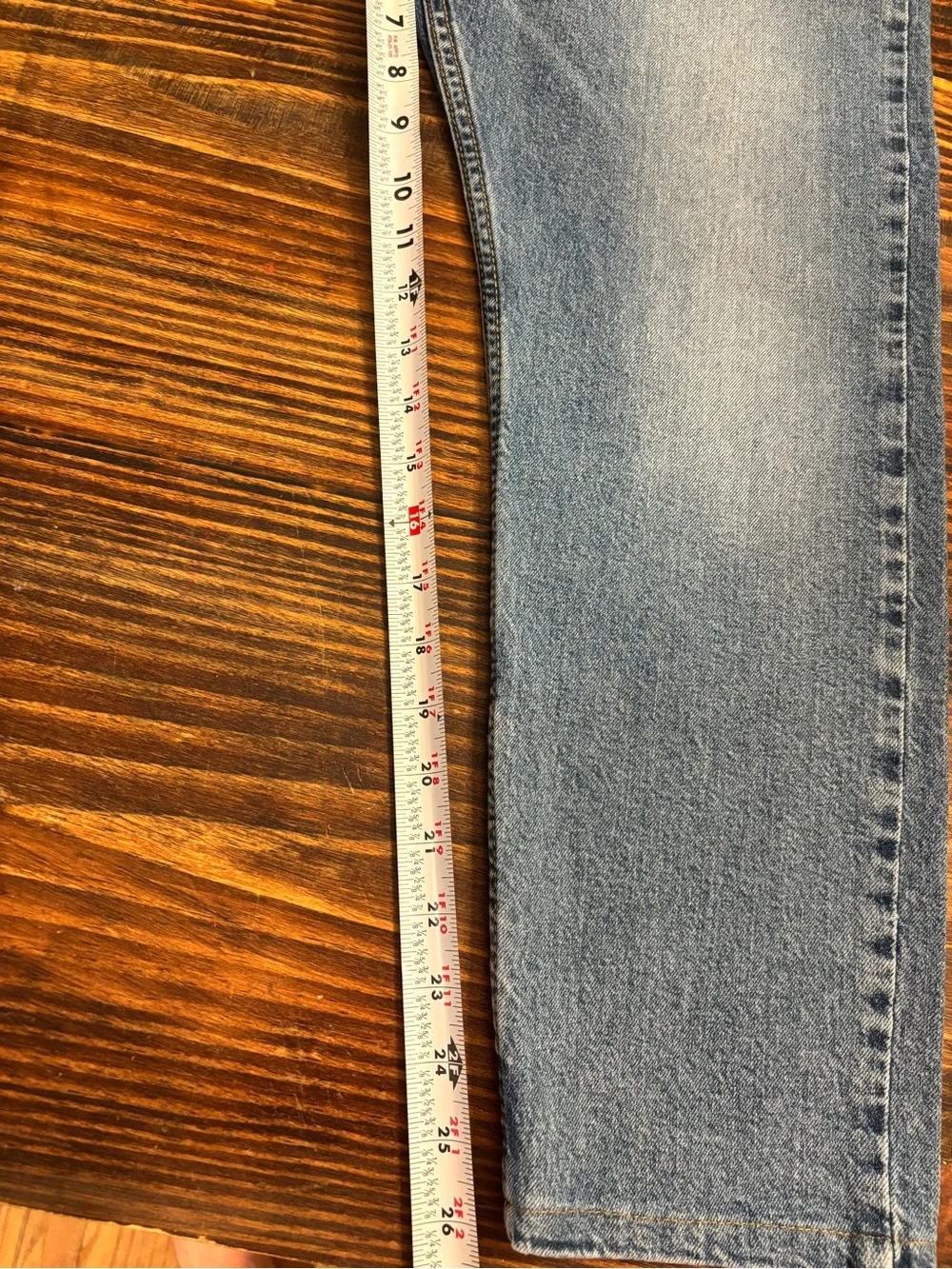 Levi’s 512 Men’s Jeans Hemmed 36x26 Slim Taper Light Wash Blue Denim Stretch